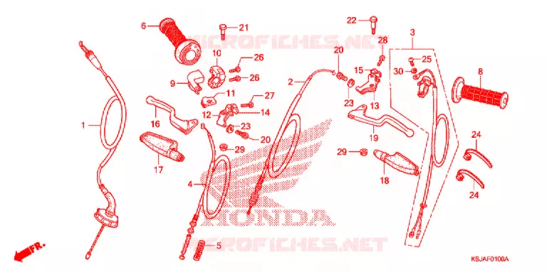 HANDLE LEVER - CABLE Honda MOTO 80 CRF 2010  CRF80FA