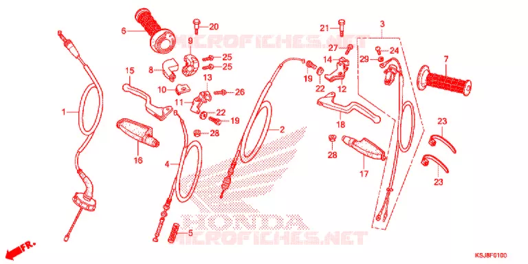 HANDLE LEVER - CABLE Honda MOTO 80 CRF 2012  CRF80FC