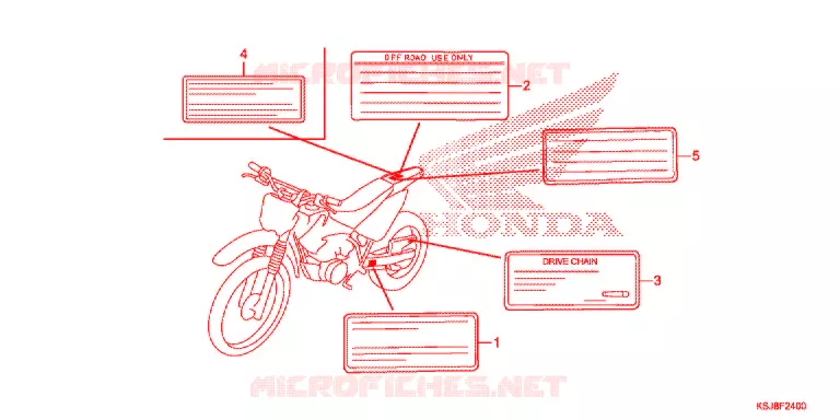 CAUTION LABEL (1) Honda MOTO 80 CRF 2013  CRF80FD