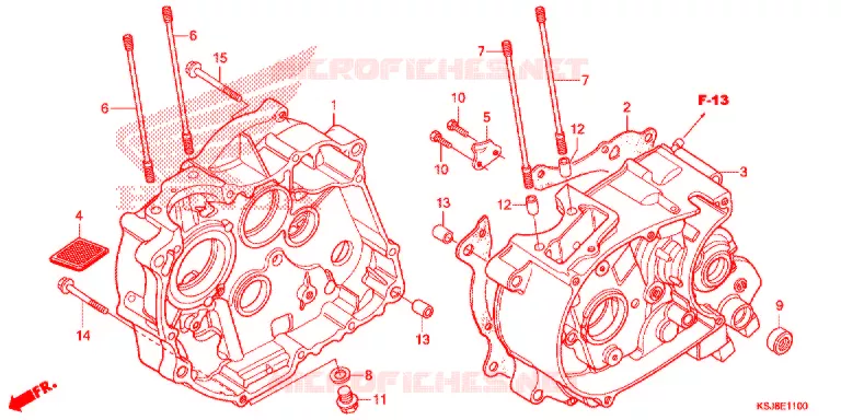 CRANKCASE (CRF80F) Honda MOTO 80 CRF 2013  CRF80FD
