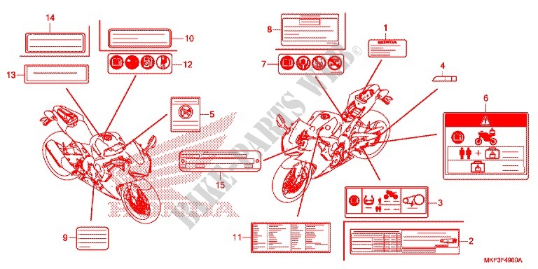 CAUTION LABEL (1) for Honda CBR 1000 RR SP1 2018