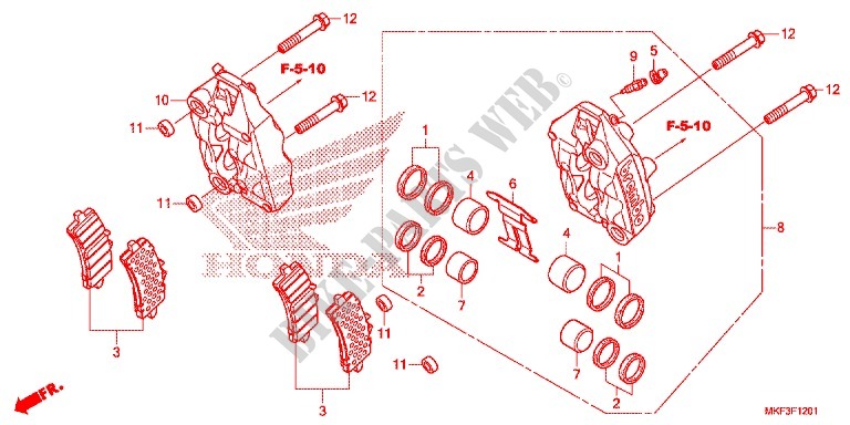 FRONT BRAKE CALIPER (CBR1000S1/S2) for Honda CBR 1000 RR SP1 2018