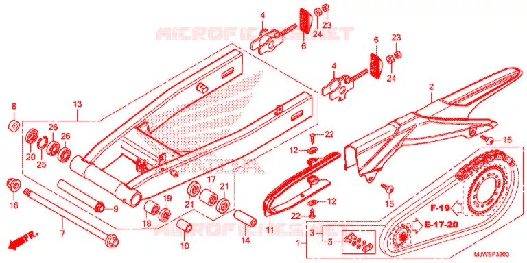 SWINGARM - CHAIN CASE Honda MOTO 500 CBR 2017  CBR500RAH