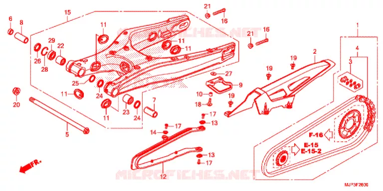SWINGARM - CHAIN CASE Honda MOTO 1000 AFRICA-TWIN 2017  CRF1000DH