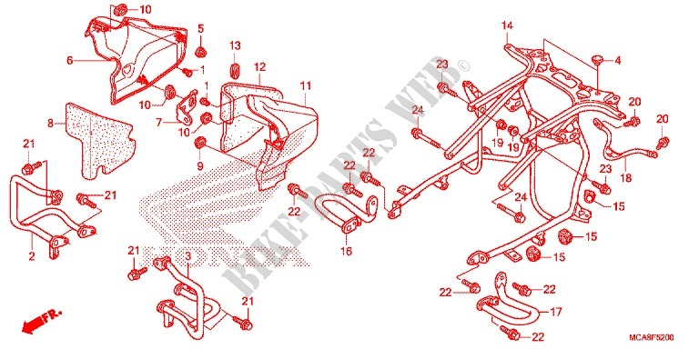 ENGINE GUARD for Honda GL 1800 GOLD WING NAVI RED 2016
