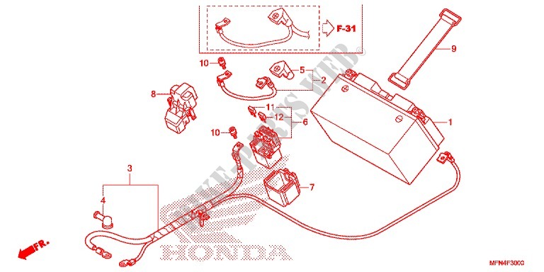 TOOLS   BATTERY BOX for Honda CB 1000 R ABS BLACK 2012