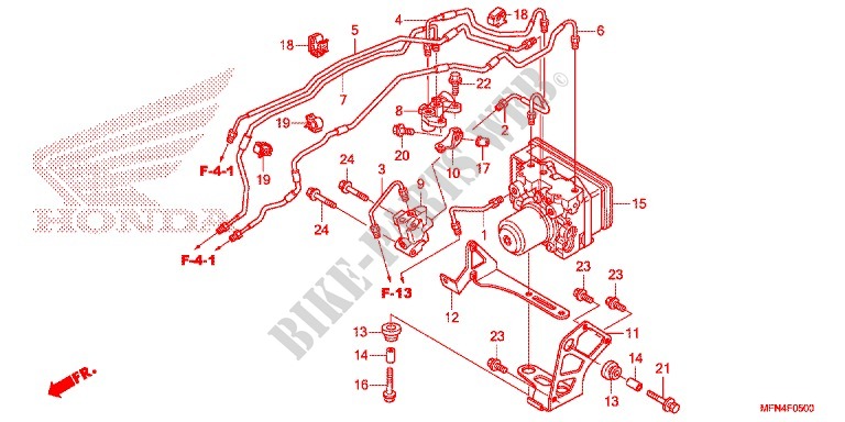 FRONT BRAKE MASTER CYLINDER   ABS MODULATOR for Honda CB 1000 R ABS RED 2014