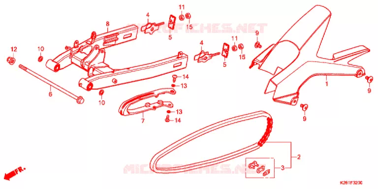 SWINGARM - CHAIN CASE Honda MOTO 125 MSX 2013  MSX125D