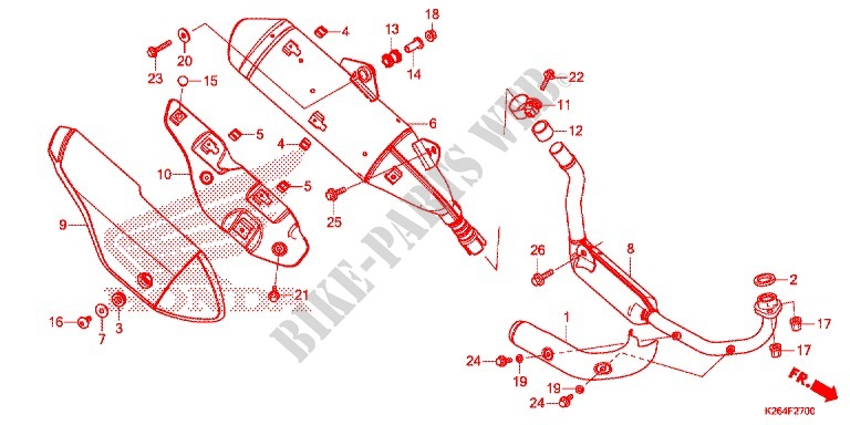 EXHAUST MUFFLER (2) for Honda GROM 125 2014