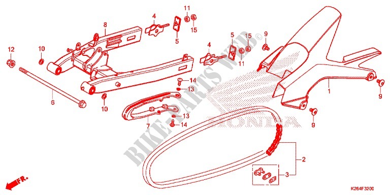 SWINGARM   CHAIN CASE for Honda GROM 125 2014