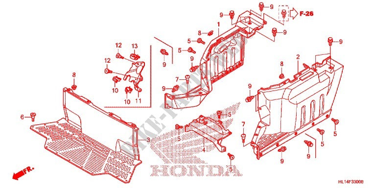 BODY   MIDDLE for Honda BIG RED 700 RED 2009