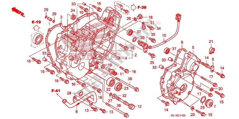 CRANKCASE COVER for Honda BIG RED 700 RED 2009