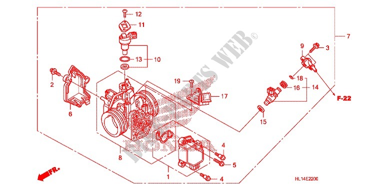 THROTTLE BODY for Honda BIG RED 700 RED 2009