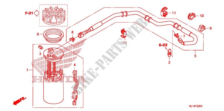 FUEL PUMP for Honda BIG RED 700 RED 2010
