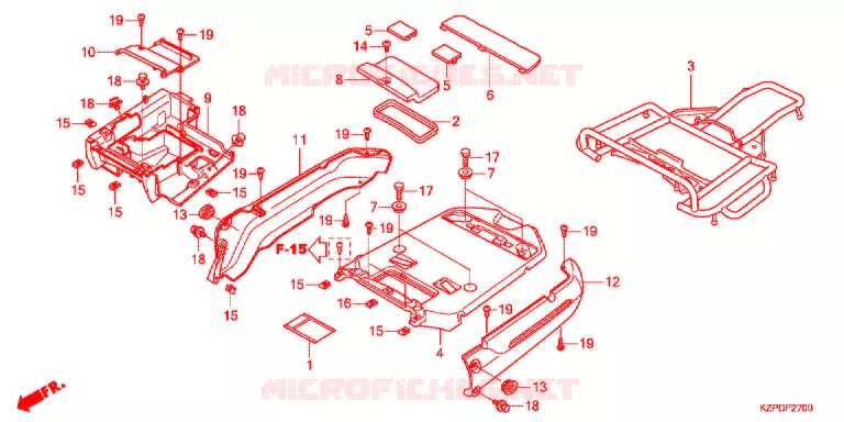 LUGGAGE RACK (MW1101WHC) Honda SCOOTER 110 BENLY 2012  MW1101WHC