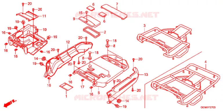 LUGGAGE RACK Honda MOTO 50 BENLY 2014  MW50WHC
