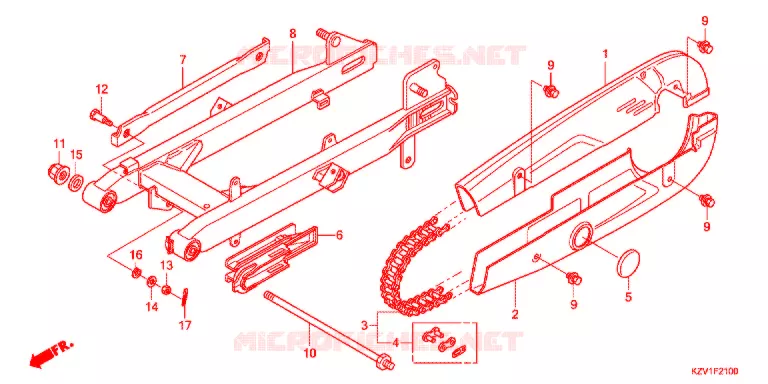 SWINGARM - CHAIN CASE Honda MOTO 110 CUB 2014  NBC110C