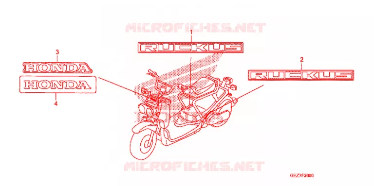STICKERS Honda SCOOTER 50 RUCKUS 2012  NPS50C_A