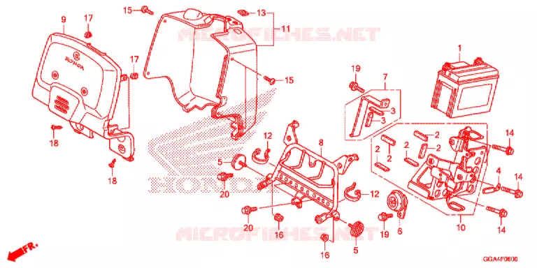 FRONT COWL - BATTERY Honda SCOOTER 50 RUCKUS 2015  NPS50F