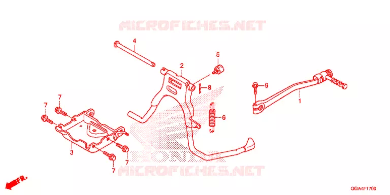 MAIN STAND - BRAKE PEDAL Honda SCOOTER 50 RUCKUS 2015  NPS50F