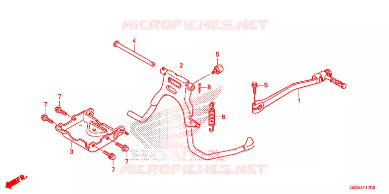 MAIN STAND - BRAKE PEDAL Honda SCOOTER 50 RUCKUS 2015  NPS50F