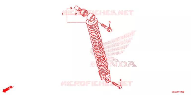 REAR SHOCK ABSORBER (2) Honda SCOOTER 50 RUCKUS 2015  NPS50F