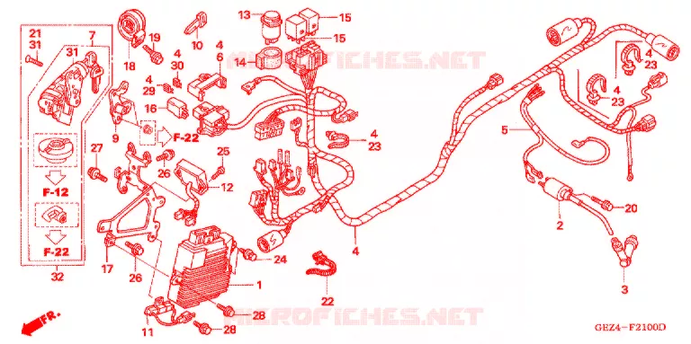 WIRE HARNESS/BATTERY Honda SCOOTER 50 RUCKUS 2006  NPS50S6_A