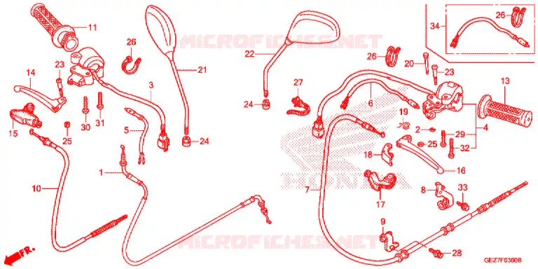 LEVER - SWITCH - CABLE (1) Honda SCOOTER 50 RUCKUS 2007  NPS50S7_A
