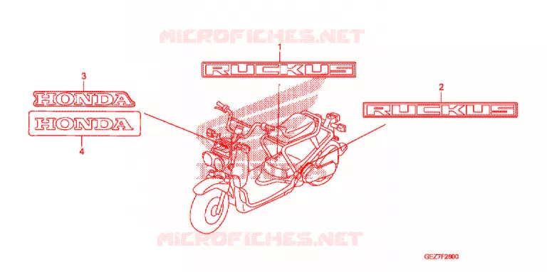 STICKERS Honda SCOOTER 50 RUCKUS 2009  NPS50S9_A