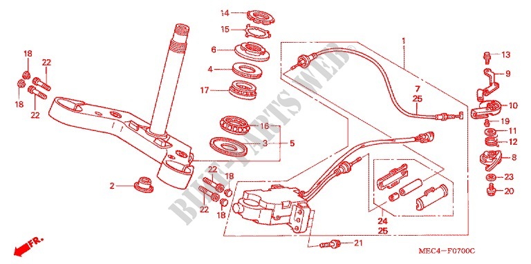 STEERING STEM for Honda RUNE 1800 VALKYRIE chrome wheels forward handlebar 2004