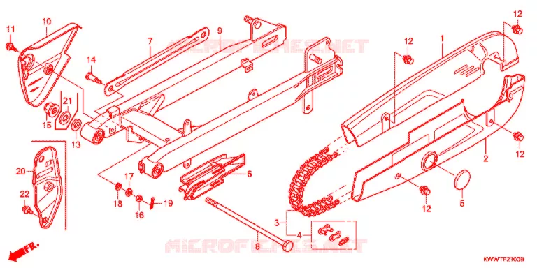 SWINGARM - CHAIN CASE Honda MOTO 110 WAVE 2011  AFS110MSFB_TH
