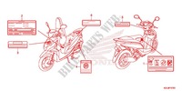 CAUTION LABEL (1) for Honda SPACY 110 2013