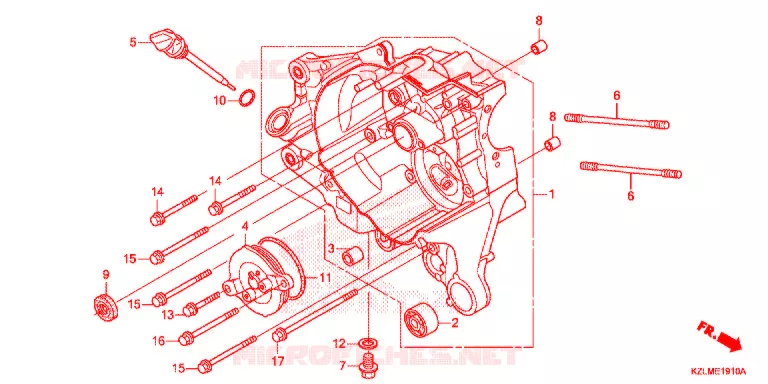RIGHT CRANKCASE Honda SCOOTER 110 SPACY 2013  NSC110CSD