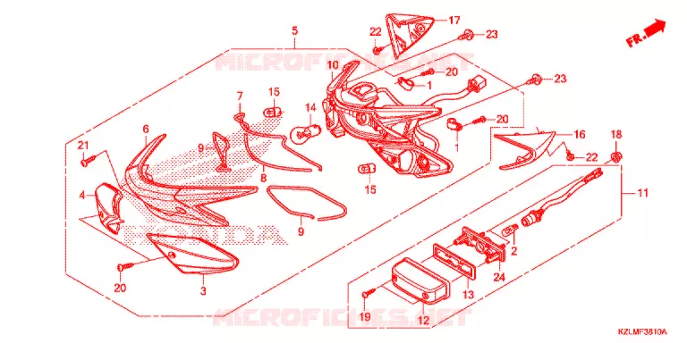 TAILLIGHTS Honda SCOOTER 110 SPACY 2012  NSC110CSD