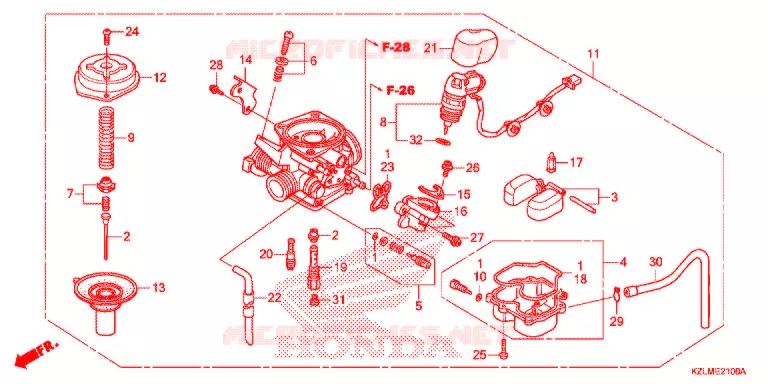 CARBURETOR O.P. KIT Honda SCOOTER 110 SPACY 2014  NSC110CSE