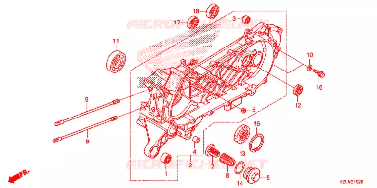 LEFT CRANKCASE Honda SCOOTER 110 SPACY 2015  NSC110CSE