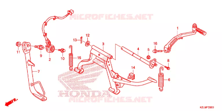 MAIN STAND - BRAKE PEDAL Honda SCOOTER 110 SPACY 2014  NSC110CSE