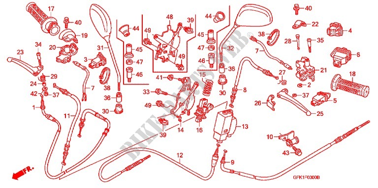 LEVER   SWITCH   CABLE (NSC50SH4/5/6/7/8/9) for Honda 50 DIO CESTA 2007