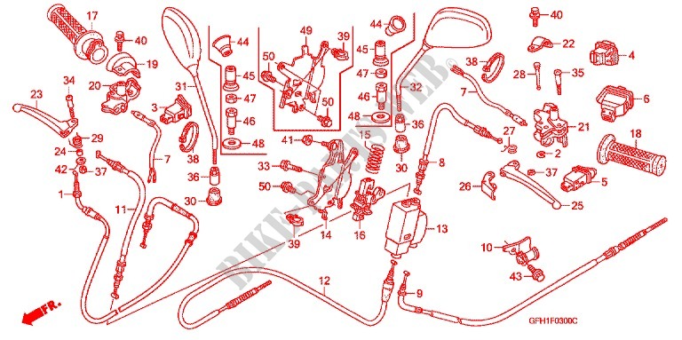 LEVER   SWITCH   CABLE (NSK50SH4/5/6/7/8/9/A) for Honda 50 DIO 2008