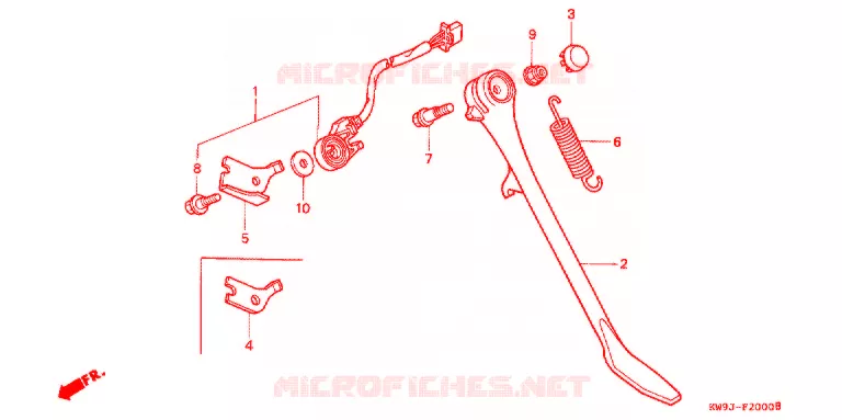 SIDE STAND Honda MOTO 400 STEED 1993  NV400CP