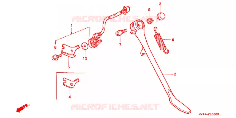 SIDE STAND Honda MOTO 400 STEED 1993  NV400CP_II