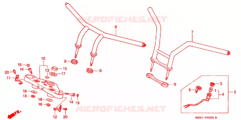 HANDLE PIPE/TOP BRIDGE (2) Honda MOTO 400 STEED 1993  NV400CP_IV
