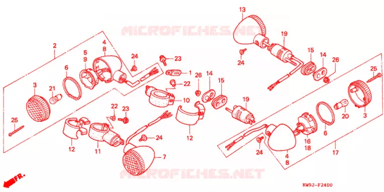 INDICATOR (2) Honda MOTO 400 STEED 1994  NV400CR