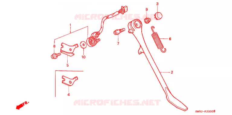 SIDE STAND Honda MOTO 400 STEED 1994  NV400CR_II