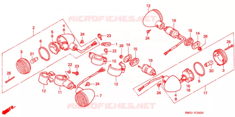 INDICATOR (2) Honda MOTO 400 STEED 1994  NV400CR_IV