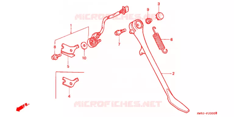 SIDE STAND Honda MOTO 400 STEED 1995  NV400CVS