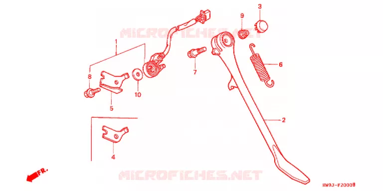 SIDE STAND Honda MOTO 400 STEED 1995  NV400CVS_II