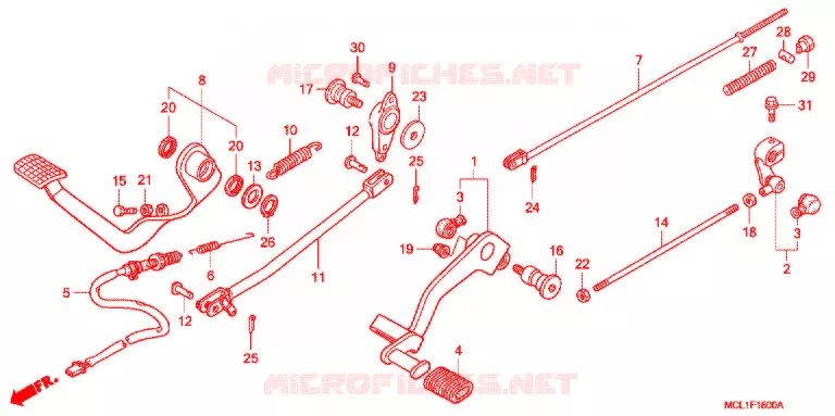 PEDAL Honda MOTO 400 SHADOW 2002  NV400DC2