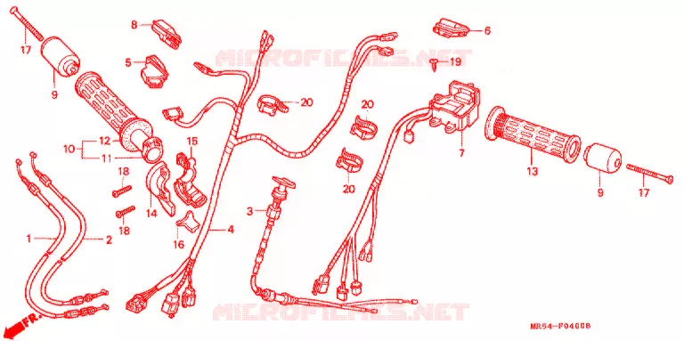 HANDLE SWITCH - LEVER - CABLE - GRIP Honda MOTO 800 PC800 1989  PC800K