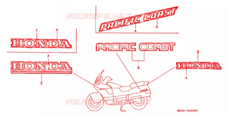 STICKERS Honda MOTO 800 PC800 1989  PC800K